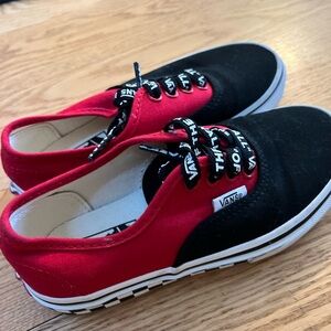 Brand New Vans Kids Red and Black Sneakers